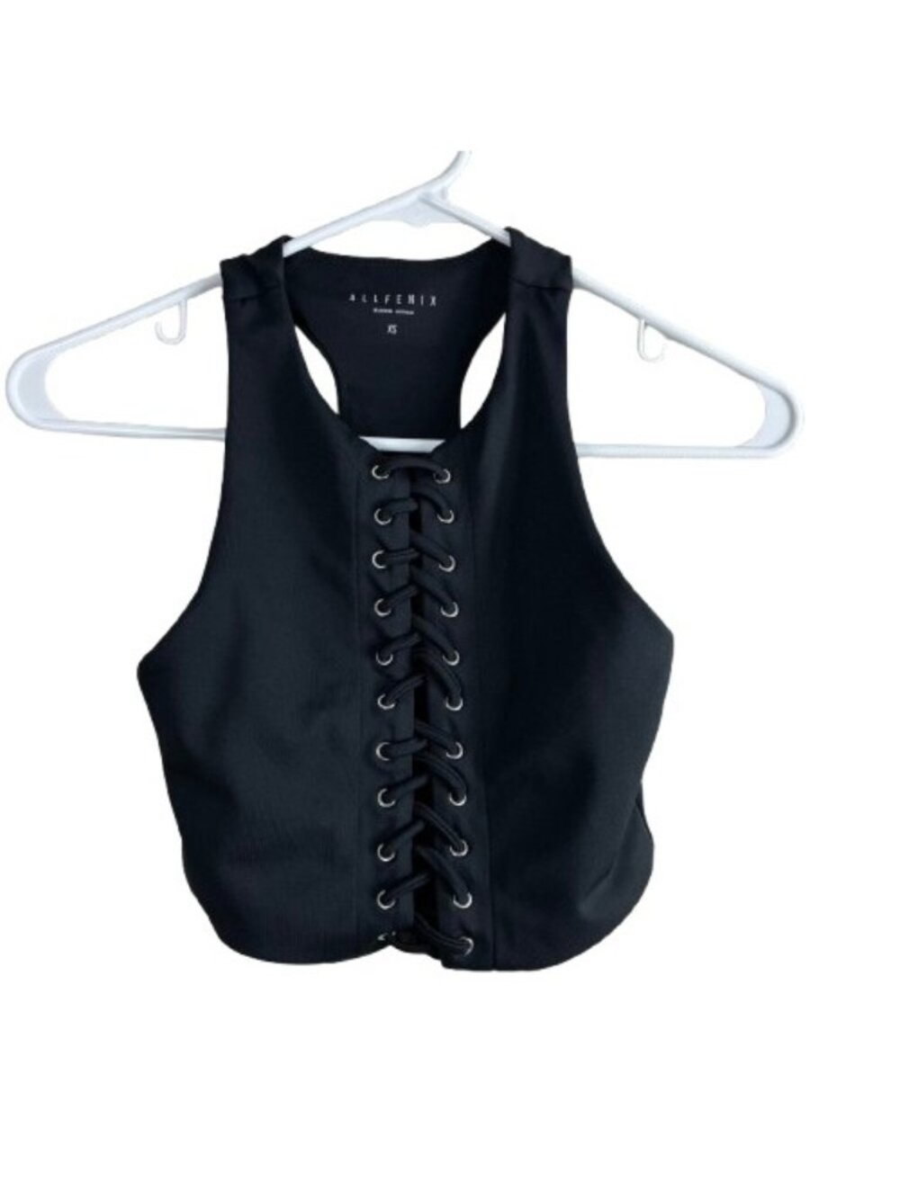 All Fenix Nova Lace Up Sports Bra Black Sz XS Gym Workout